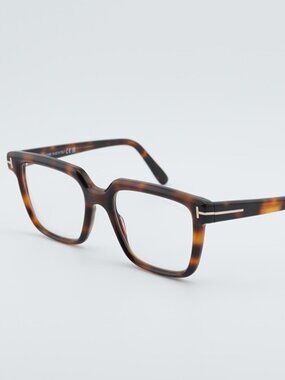 Tom Ford FT5889-B 053 Eyeglasses Havana 53mm Square Frame, Blue Light Block